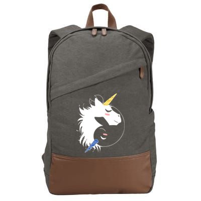 Unicorn Ying Yang Cotton Canvas Backpack