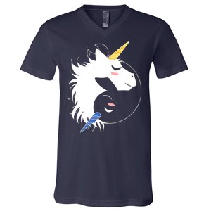 Unicorn Ying Yang V-Neck T-Shirt