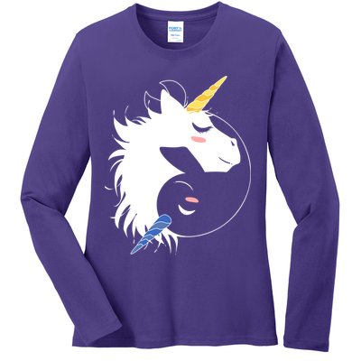 Unicorn Ying Yang Ladies Long Sleeve Shirt