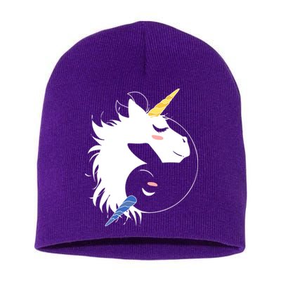 Unicorn Ying Yang Short Acrylic Beanie