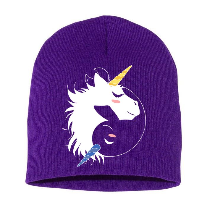 Unicorn Ying Yang Short Acrylic Beanie