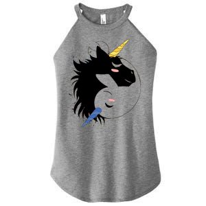 Unicorn Ying Yang Women's Perfect Tri Rocker Tank