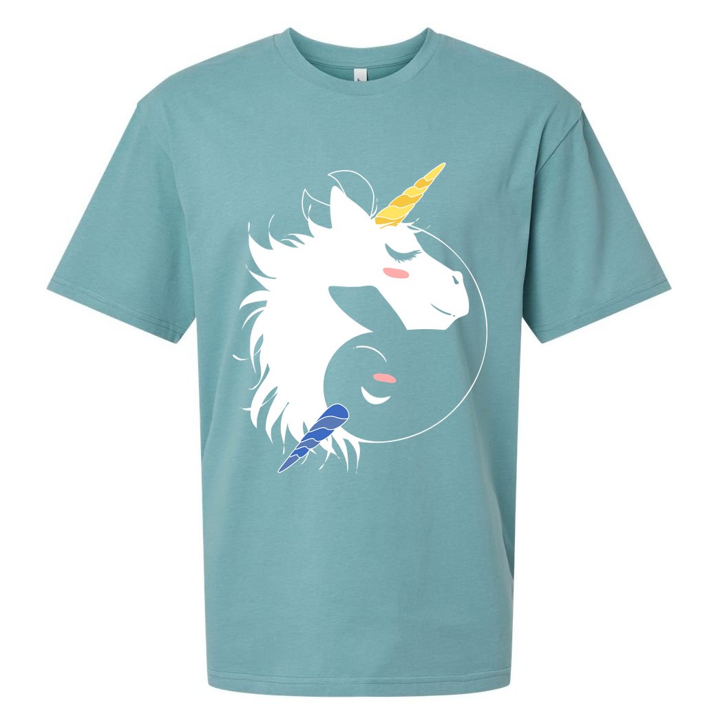 Unicorn Ying Yang Sueded Cloud Jersey T-Shirt