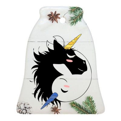 Unicorn Ying Yang Ceramic Bell Ornament