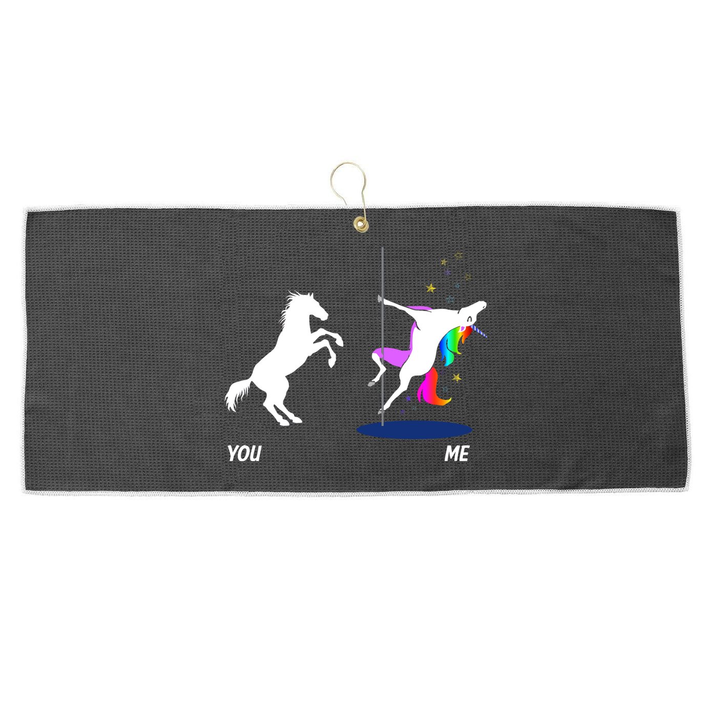 Unicorn You Me Large Microfiber Waffle Golf Towel