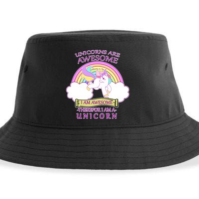 Unicorns Are Awesome Therefor I Am S Unicorn Sustainable Bucket Hat