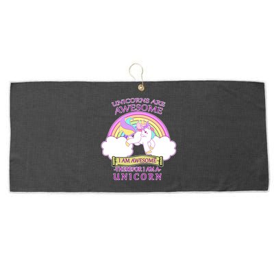 Unicorns Are Awesome Therefor I Am S Unicorn Large Microfiber Waffle Golf Towel