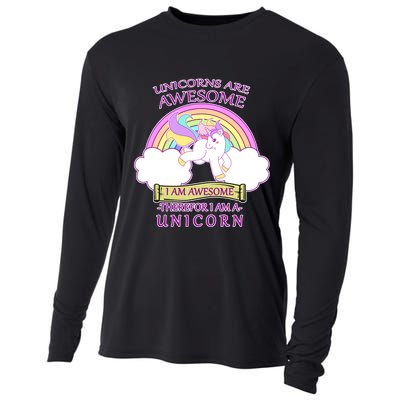 Unicorns Are Awesome Therefor I Am S Unicorn Cooling Performance Long Sleeve Crew