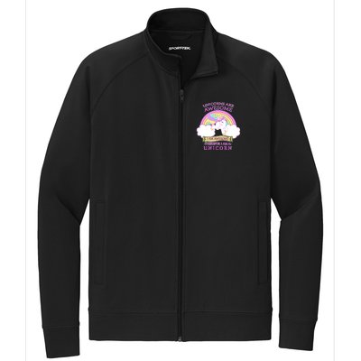 Unicorns Are Awesome Therefor I Am S Unicorn Stretch Full-Zip Cadet Jacket