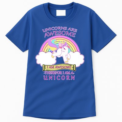 Unicorns Are Awesome Therefor I Am S Unicorn Tall T-Shirt