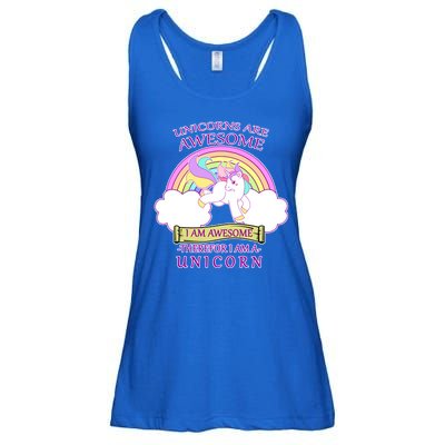 Unicorns Are Awesome Therefor I Am S Unicorn Ladies Essential Flowy Tank