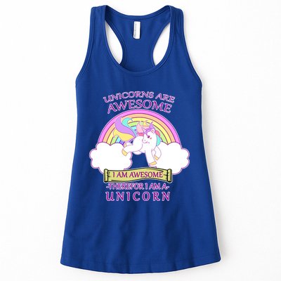 Unicorns Are Awesome Therefor I Am S Unicorn Womens Tank Top