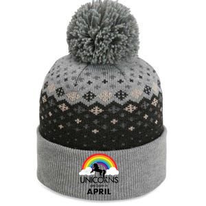 Unicorns Are Born in April The Baniff Cuffed Pom Beanie