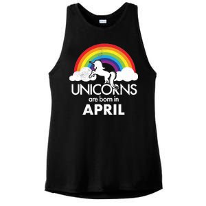 Unicorns Are Born in April Ladies PosiCharge Tri-Blend Wicking Tank