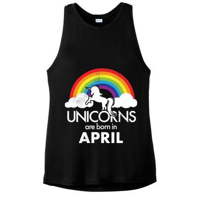 Unicorns Are Born in April Ladies PosiCharge Tri-Blend Wicking Tank
