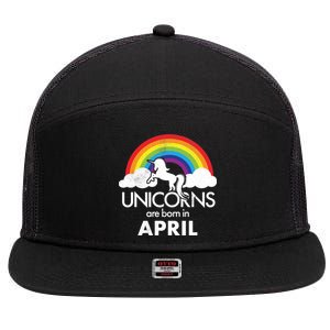 Unicorns Are Born in April 7 Panel Mesh Trucker Snapback Hat