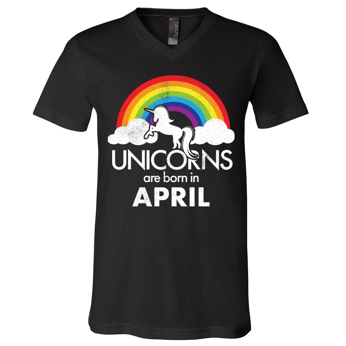 Unicorns Are Born in April V-Neck T-Shirt