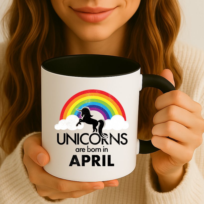Unicorns Are Born In April Mug