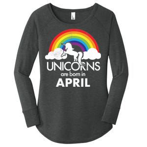 Unicorns Are Born in April Women's Perfect Tri Tunic Long Sleeve Shirt