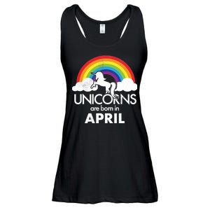 Unicorns Are Born in April Ladies Essential Flowy Tank