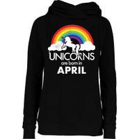 Unicorns Are Born in April Womens Funnel Neck Pullover Hood