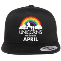 Unicorns Are Born in April Flatbill Hat