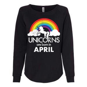 Unicorns Are Born in April Womens California Wash Sweatshirt