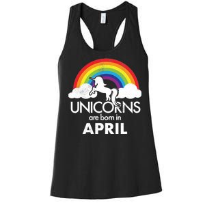 Unicorns Are Born in April Women's Racerback Tank