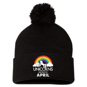 Unicorns Are Born in April Pom Pom 12in Knit Beanie