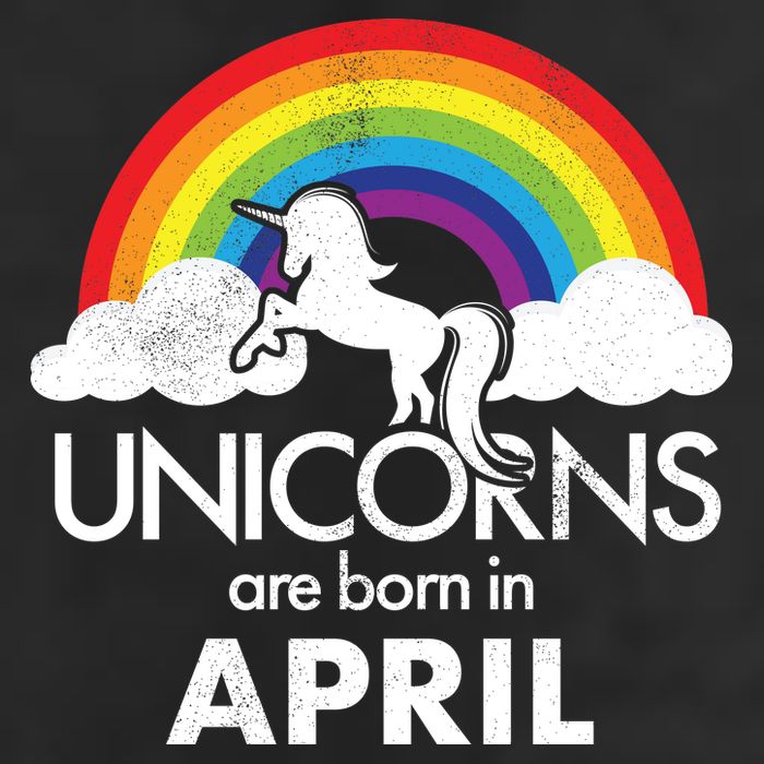Unicorns Are Born In April Golf Towel