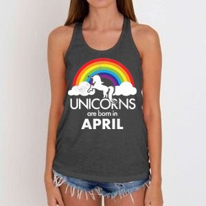 Unicorns Are Born in April Women's Knotted Racerback Tank