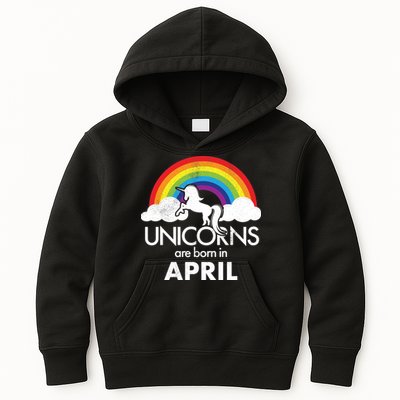Unicorns Are Born in April Kids Hoodie