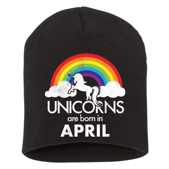 Unicorns Are Born in April Short Acrylic Beanie