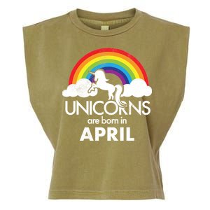 Unicorns Are Born in April Garment-Dyed Women's Muscle Tee