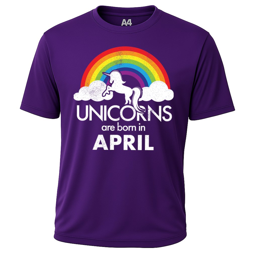 Unicorns Are Born In April Cooling Performance Crew T-Shirt