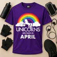 Unicorns Are Born In April Cooling Performance Crew T-Shirt