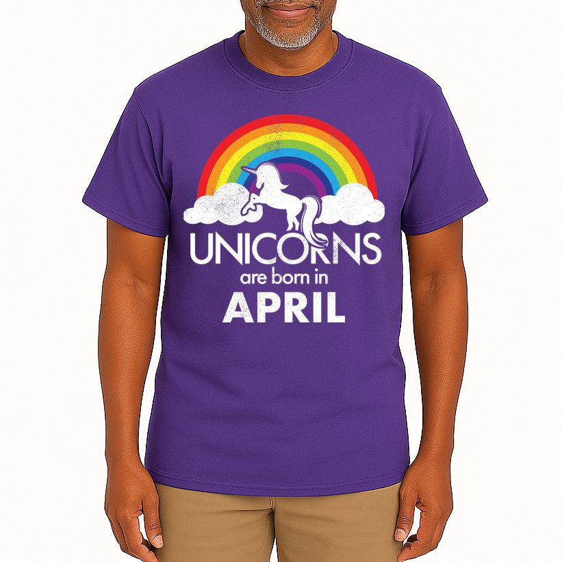 Unicorns Are Born In April Tall T-Shirt