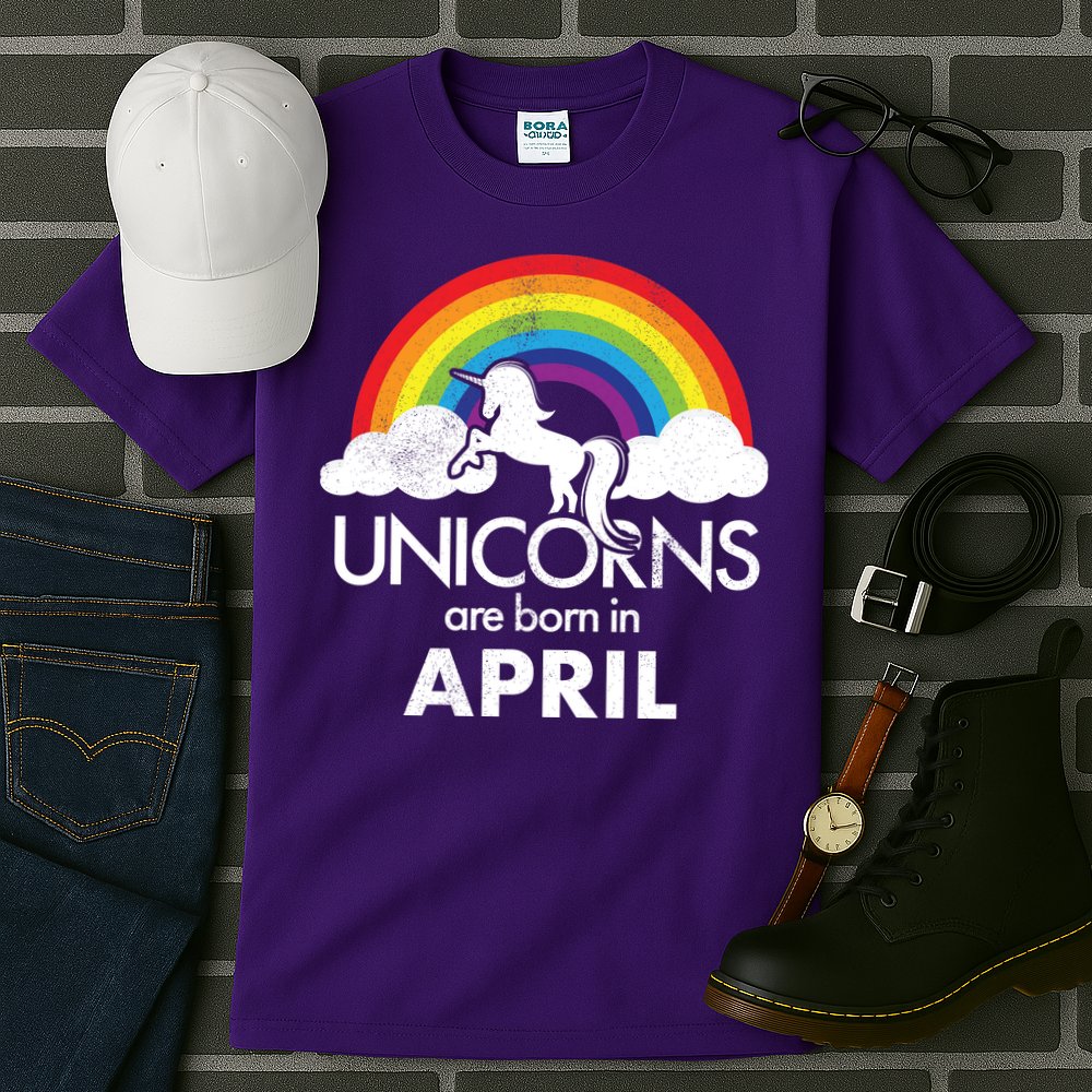 Unicorns Are Born In April Tall T-Shirt