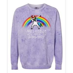 Unicorns are Born in August Birthday Colorblast Crewneck Sweatshirt