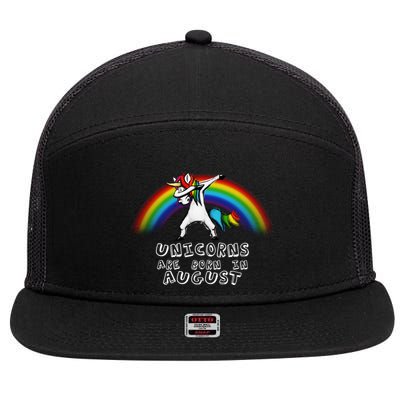 Unicorns are Born in August Birthday 7 Panel Mesh Trucker Snapback Hat