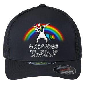 Unicorns are Born in August Birthday Flexfit Unipanel Trucker Cap