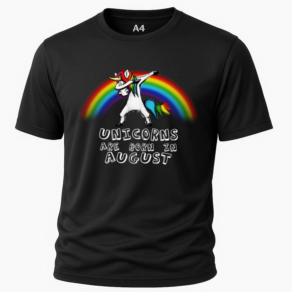 Unicorns are Born in August Birthday Cooling Performance Crew T-Shirt