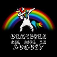 Unicorns are Born in August Birthday Drawstring Bag