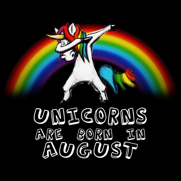 Unicorns are Born in August Birthday Drawstring Bag