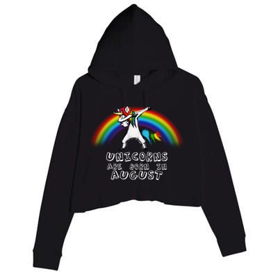 Unicorns are Born in August Birthday Crop Fleece Hoodie