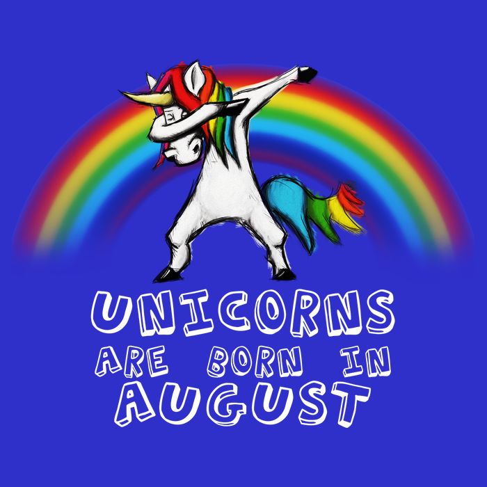 Unicorns are Born in August Birthday Button