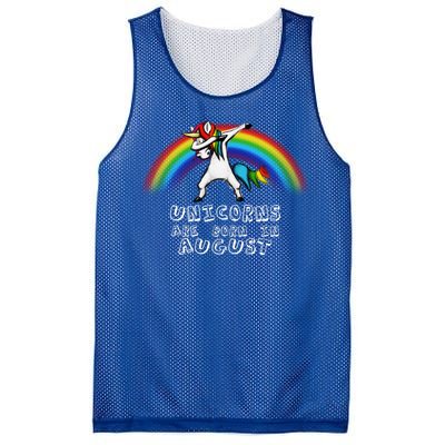 Unicorns are Born in August Birthday Mesh Reversible Basketball Jersey Tank