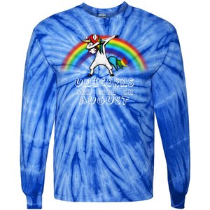 Unicorns are Born in August Birthday Tie-Dye Long Sleeve Shirt