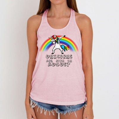 Unicorns are Born in August Birthday Women's Knotted Racerback Tank