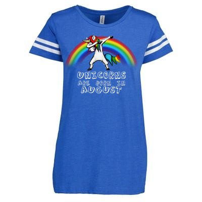 Unicorns are Born in August Birthday Enza Ladies Jersey Football T-Shirt